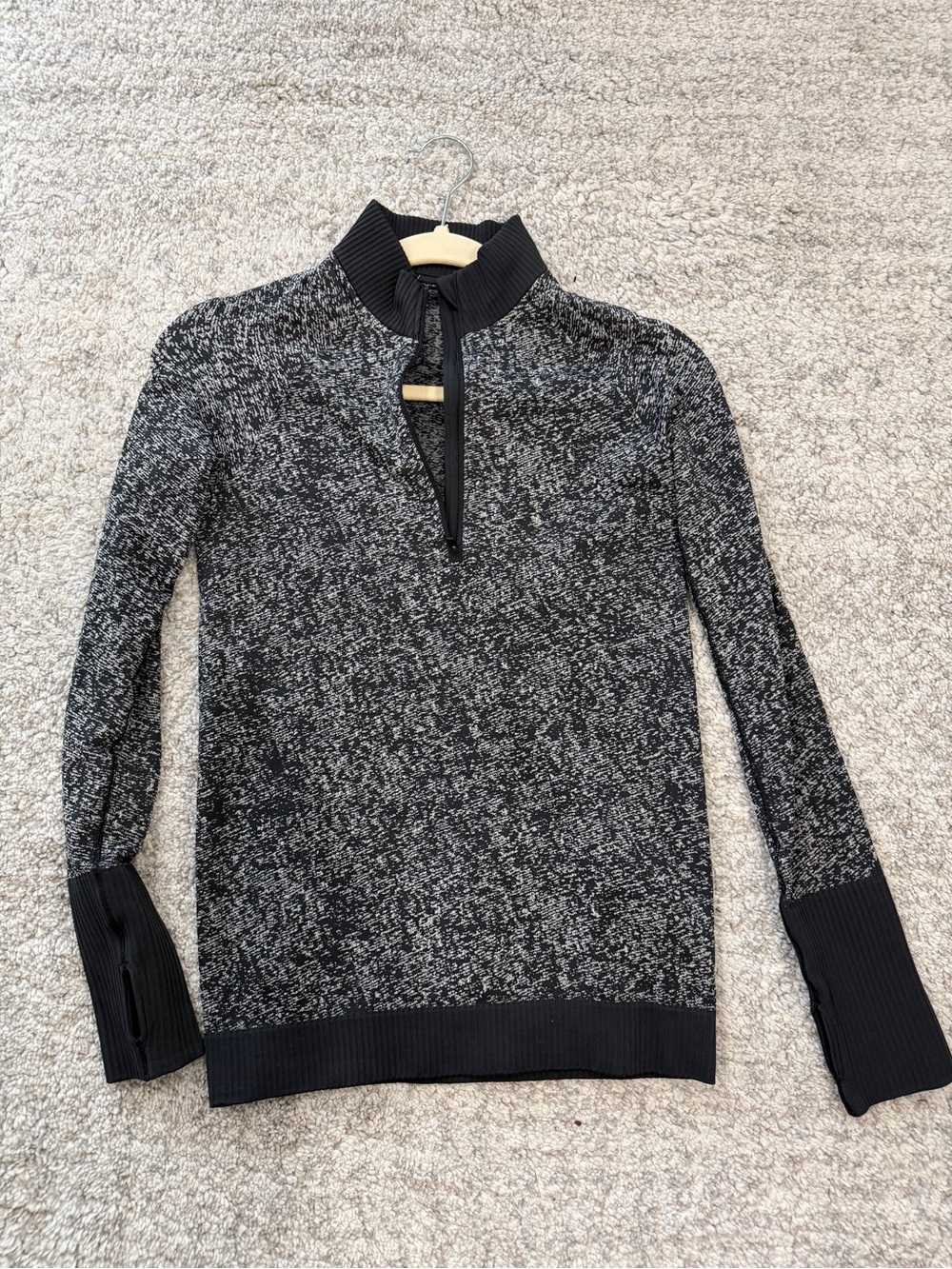 lululemon athletica Black & Gray Marled Half-Zip Pullover